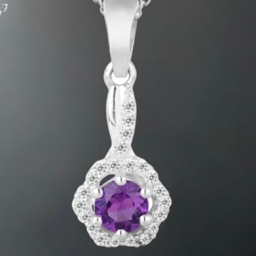 African Amethyst in 925 Sterling Silver pendant on Sterling Silver chain.‎